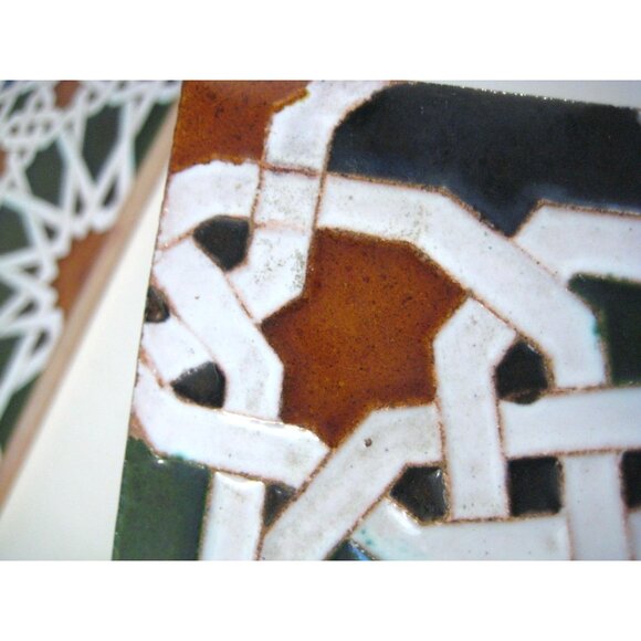 2 Spanish Ceramic Tiles Mensaque Rodriguez Y Cia Sevilla 11 X 11 in Decorative M - Picture 8 of 14